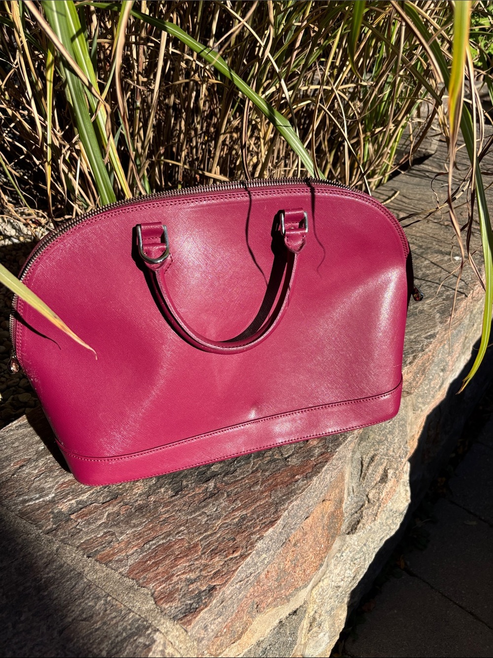 Pulicati Structured Dome Satchel - Berry